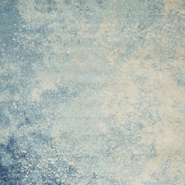 HomeRoots 9' X 12' Black Abstract Area Rug - Contemporary Power Loom Design for Cozy Modern Living Spaces Blue 522406