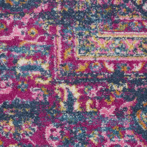 HomeRoots 9' Floral Power Loom Area Rug - Elegant Design for Living Room, Easy-Clean Durability, Timeless Charm Blue 522408