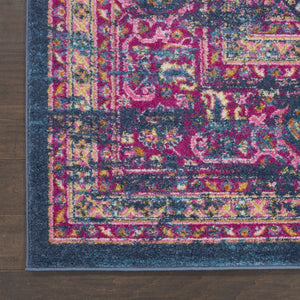 Homeroots 9' X 12' Blue Floral Power Loom Area Rug  Polypropylene 522408