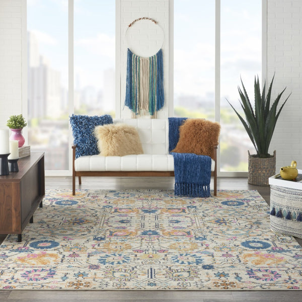 HomeRoots 9' Cream Floral Area Rug - Timeless Elegance and Cozy Comfort for Your Home Decor Needs 9' X 12' Rectangle 522411