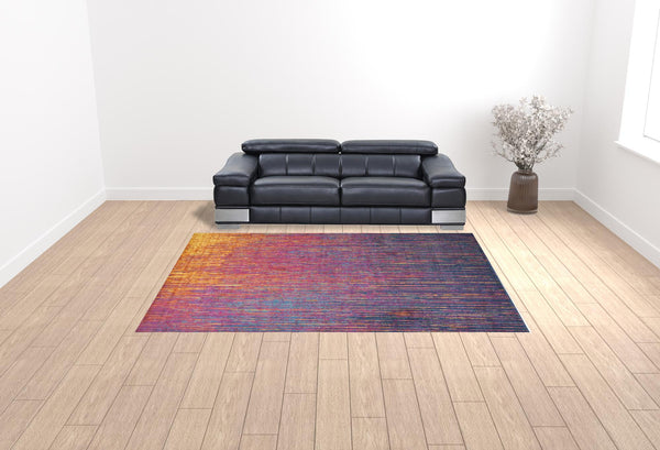 Homeroots 9' X 12' Fuchsia Abstract Power Loom Area Rug  Polypropylene 522412