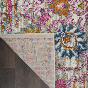 Homeroots 9' X 12' Gray Floral Power Loom Area Rug  Polypropylene 522416