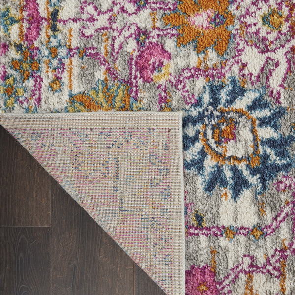 Homeroots 9' X 12' Gray Floral Power Loom Area Rug  Polypropylene 522416