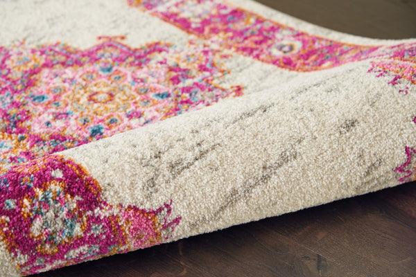 HomeRoots 9' Pink Floral Power Loom Area Rug - Timeless Charm, Cozy Warmth, Durable Design for Any Room 9' X 12' 522422