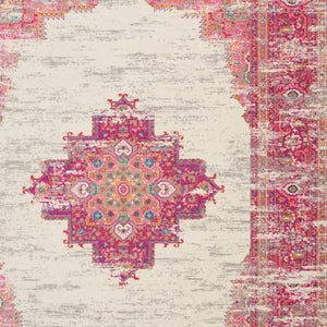 HomeRoots 9' Pink Floral Power Loom Area Rug - Timeless Charm, Cozy Warmth, Durable Design for Any Room 9' X 12' 522422