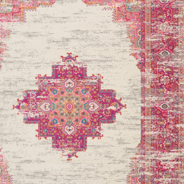 HomeRoots 9' Pink Floral Power Loom Area Rug - Timeless Charm, Cozy Warmth, Durable Design for Any Room 9' X 12' 522422