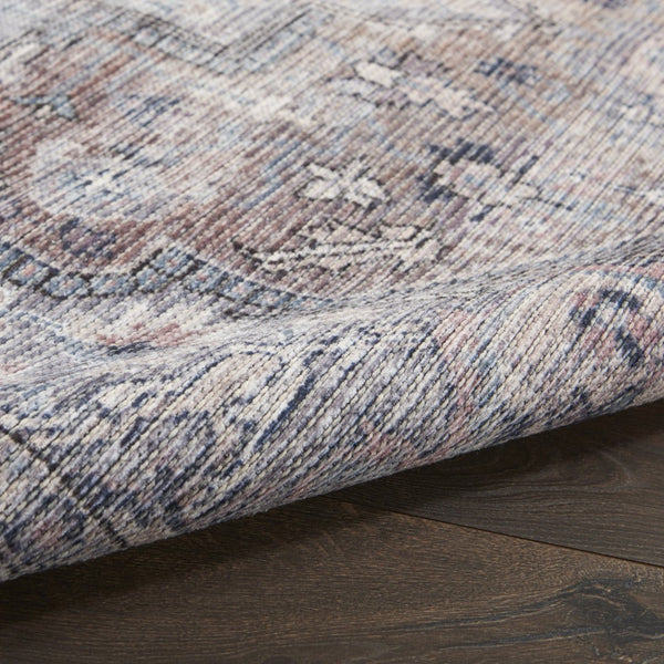 HomeRoots 9' Gray Floral Area Rug – Vintage-Inspired Power Loom Design, Washable, Durable Chenille-Cotton Blend 9' X 12' 522429