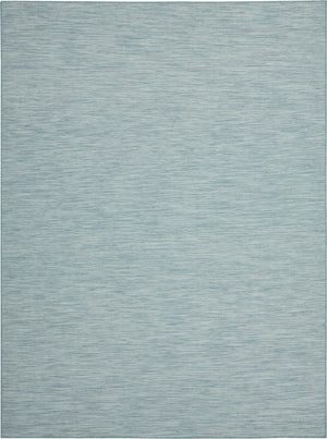 HomeRoots 8' X 10' Aqua Indoor Outdoor Area Rug – Stylish, Durable, Quick-Drying Flatweave for Versatile Spaces 522435