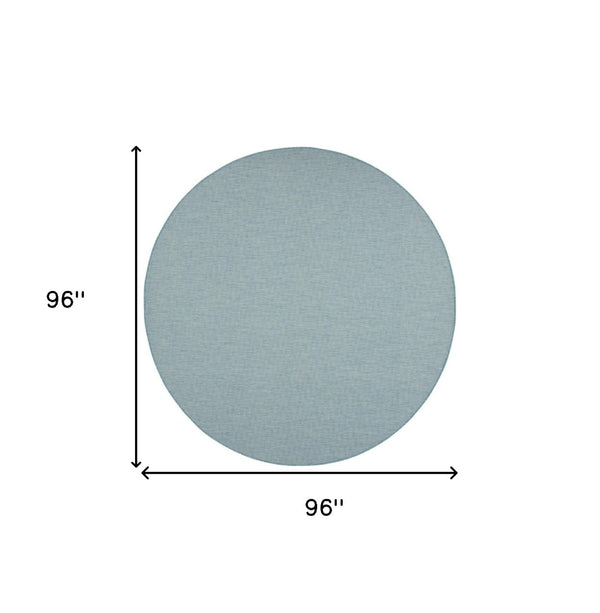 HomeRoots 8' Aqua Power Loom Area Rug - Modern Flatweave Design Ideal for Indoor and Outdoor Spaces 8' Round Round 522437
