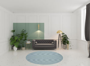 HomeRoots 8' Aqua Power Loom Area Rug - Modern Flatweave Design Ideal for Indoor and Outdoor Spaces 8' Round Round 522437