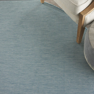 HomeRoots 8' Aqua Power Loom Area Rug - Modern Flatweave Design Ideal for Indoor and Outdoor Spaces 8' Round Round 522437