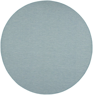 HomeRoots 8' Aqua Power Loom Area Rug - Modern Flatweave Design Ideal for Indoor and Outdoor Spaces 8' Round Round 522437