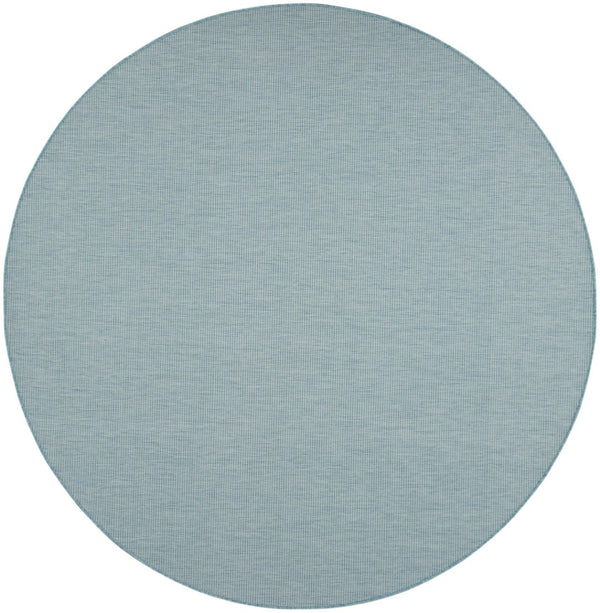 HomeRoots 8' Aqua Power Loom Area Rug - Modern Flatweave Design Ideal for Indoor and Outdoor Spaces 8' Round Round 522437