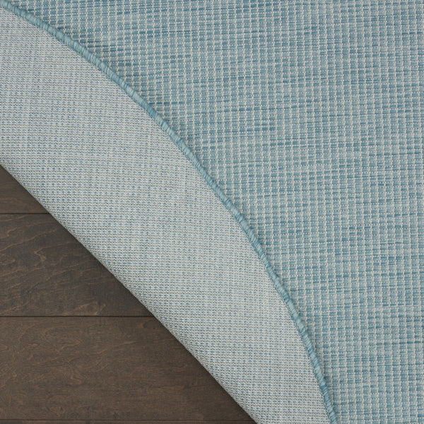 HomeRoots 8' Aqua Power Loom Area Rug - Modern Flatweave Design Ideal for Indoor and Outdoor Spaces 8' Round Round 522437