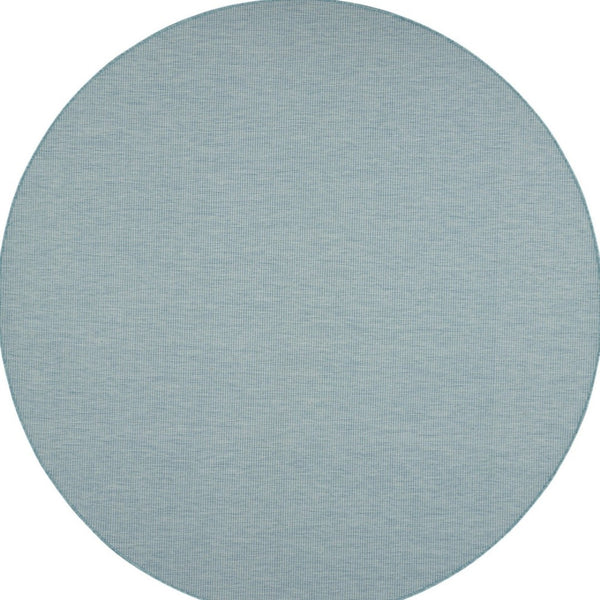 HomeRoots 8' Aqua Power Loom Area Rug - Modern Flatweave Design Ideal for Indoor and Outdoor Spaces 8' Round Round 522437