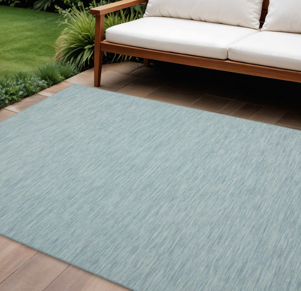 HomeRoots 7' X 10' Aqua Indoor Outdoor Area Rug - Stylish, Durable, and Versatile for Any Space - Perfect Accent! 522438