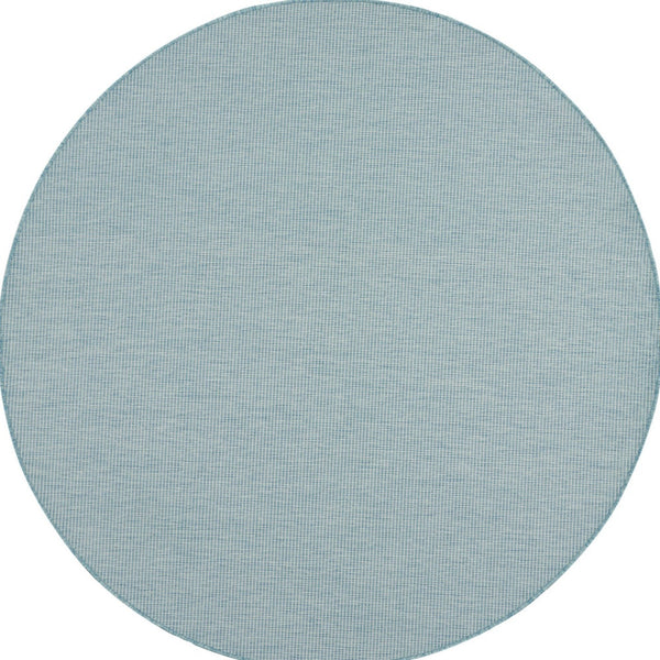 Homeroots 6' Aqua Round Power Loom Area Rug  Polypropylene 522440