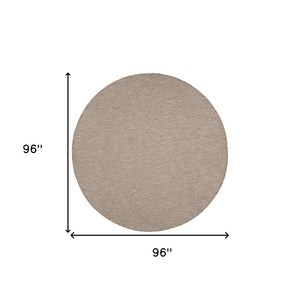 HomeRoots 8' Beige Round Area Rug - Stylish, Durable Indoor/Outdoor Floor Covering for Patios & Family Rooms 522447