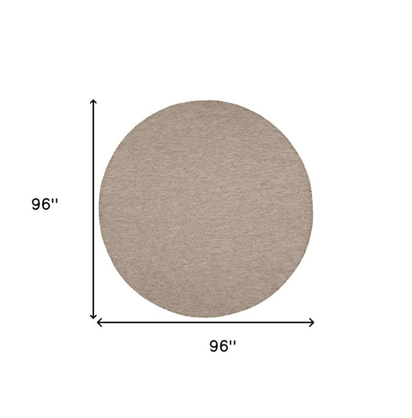 HomeRoots 8' Beige Round Area Rug - Stylish, Durable Indoor/Outdoor Floor Covering for Patios & Family Rooms 522447