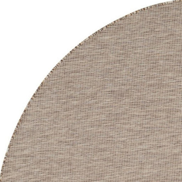 HomeRoots 8' Beige Round Area Rug - Stylish, Durable Indoor/Outdoor Floor Covering for Patios & Family Rooms 522447