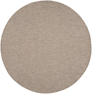 HomeRoots 8' Beige Round Area Rug - Stylish, Durable Indoor/Outdoor Floor Covering for Patios & Family Rooms 522447