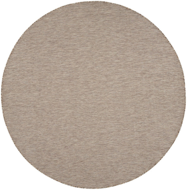 HomeRoots 8' Beige Round Area Rug - Stylish, Durable Indoor/Outdoor Floor Covering for Patios & Family Rooms 522447