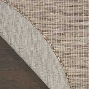 HomeRoots 8' Beige Round Area Rug - Stylish, Durable Indoor/Outdoor Floor Covering for Patios & Family Rooms 522447