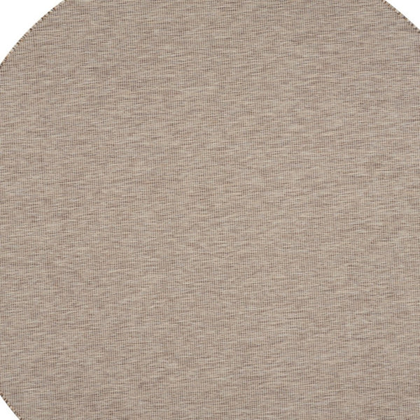 HomeRoots 8' Beige Round Area Rug - Stylish, Durable Indoor/Outdoor Floor Covering for Patios & Family Rooms 522447