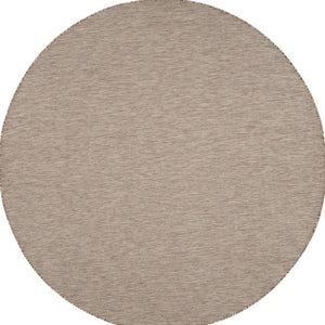 HomeRoots 8' Beige Round Area Rug - Stylish, Durable Indoor/Outdoor Floor Covering for Patios & Family Rooms 522447