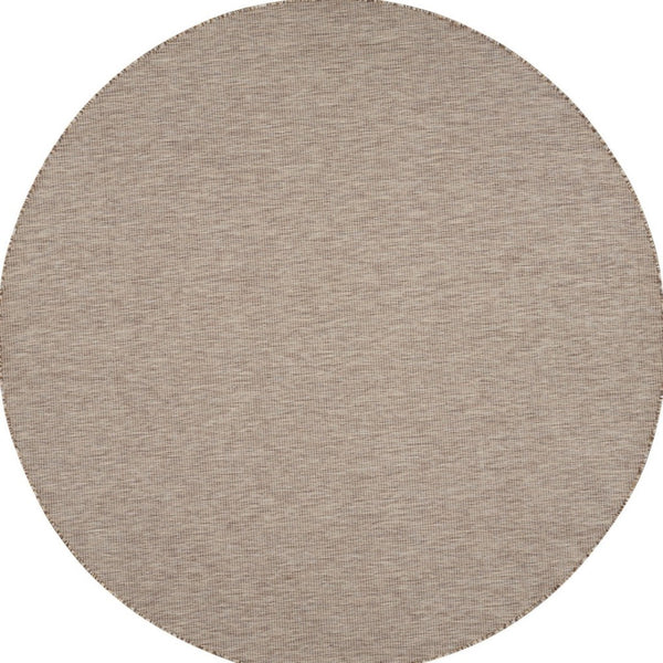 HomeRoots 8' Beige Round Area Rug - Stylish, Durable Indoor/Outdoor Floor Covering for Patios & Family Rooms 522447