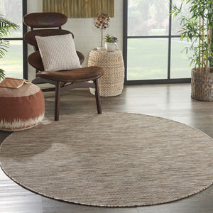 Homeroots 6' Beige Round Power Loom Area Rug  Polypropylene 522450