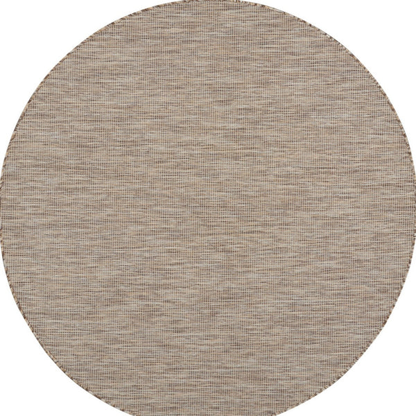 Homeroots 6' Beige Round Power Loom Area Rug  Polypropylene 522450