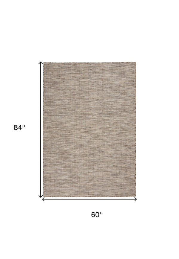 Homeroots 5' X 7' Beige Indoor Outdoor Area Rug  Polypropylene 522451