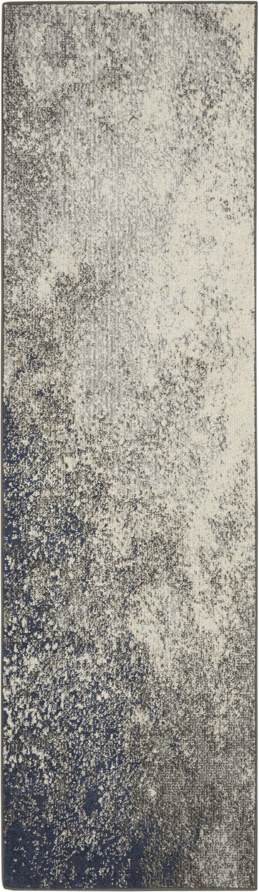 Homeroots 10' Black Abstract Power Loom Runner Rug  Polypropylene 522455