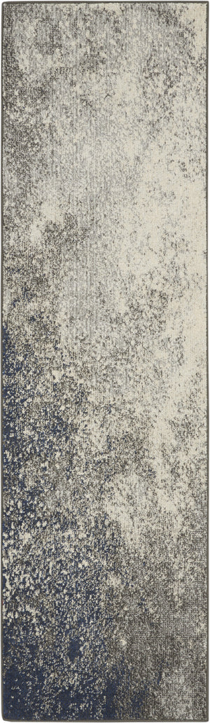 Homeroots 10' Black Abstract Power Loom Runner Rug  Polypropylene 522455