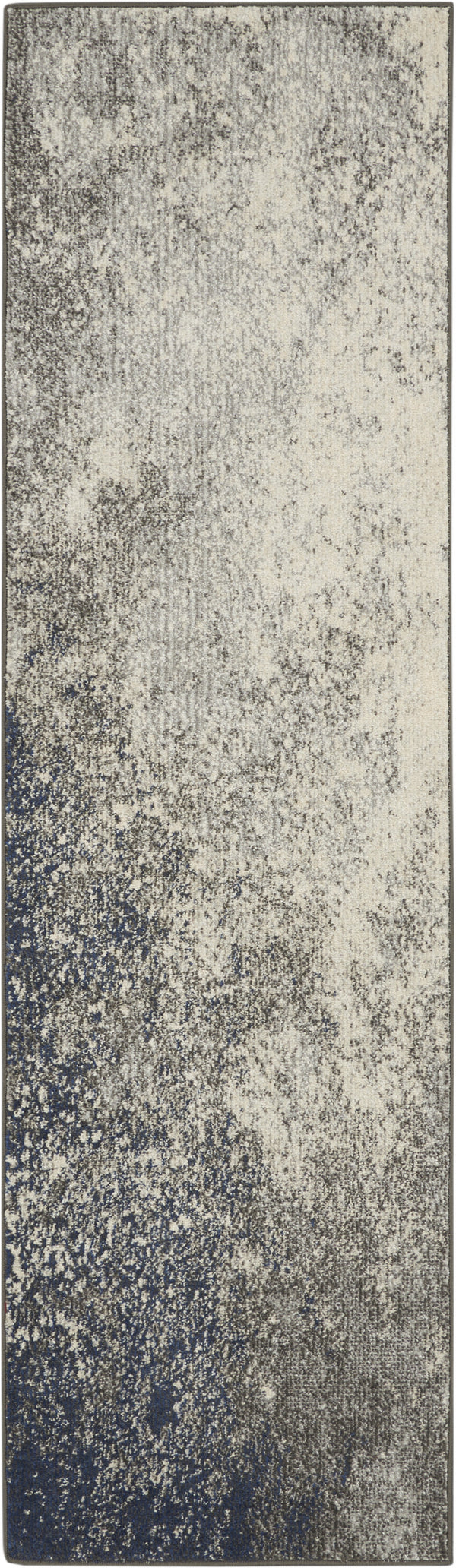 Homeroots 10' Black Abstract Power Loom Runner Rug  Polypropylene 522455