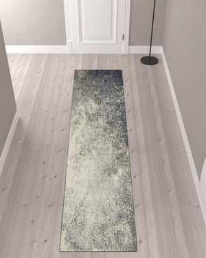 Homeroots 10' Black Abstract Power Loom Runner Rug  Polypropylene 522455