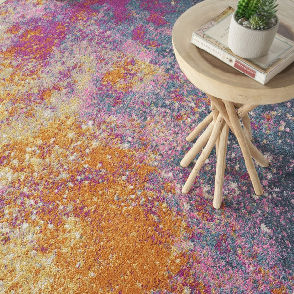 HomeRoots 9' Blue Abstract Power Loom Area Rug – Contemporary Style, Durable, Easy Care for Any Room Decor 8' Square Square 522465