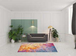 Homeroots 6' X 9' Blue Abstract Power Loom Area Rug  Polypropylene 522466