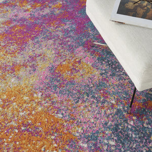 Homeroots 5' Blue Square Abstract Power Loom Area Rug  Polypropylene 522467