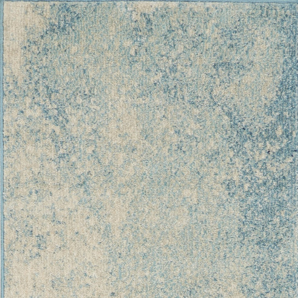 Homeroots 10' Blue Abstract Power Loom Runner Rug  Polypropylene 522470