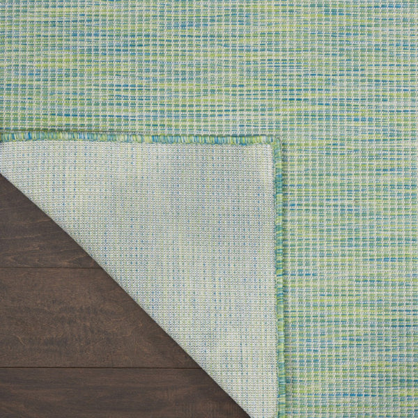 HomeRoots 8' X 10' Vibrant Blue and Green Indoor Outdoor Area Rug - Stylish, Durable, Easy Care for Any Space 522471