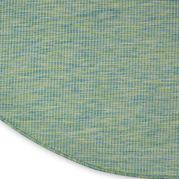 HomeRoots 8' Blue Indoor Outdoor Area Rug - Modern, Durable Design for Patios, Kitchens, and High-Traffic Spaces 8' Round Round 522472