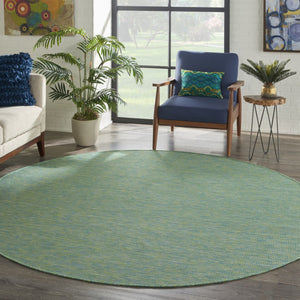 HomeRoots 8' Blue Indoor Outdoor Area Rug - Modern, Durable Design for Patios, Kitchens, and High-Traffic Spaces 8' Round Round 522472