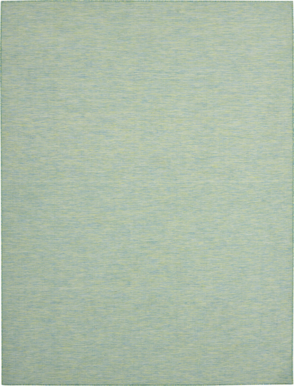 Homeroots 7' X 10' Blue And Green Indoor Outdoor Area Rug  Polypropylene 522473