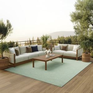 HomeRoots 6' X 9' Blue and Green Versatile Area Rug - Durable, Quick-Drying, Perfect for Indoor or Outdoor Use 522474