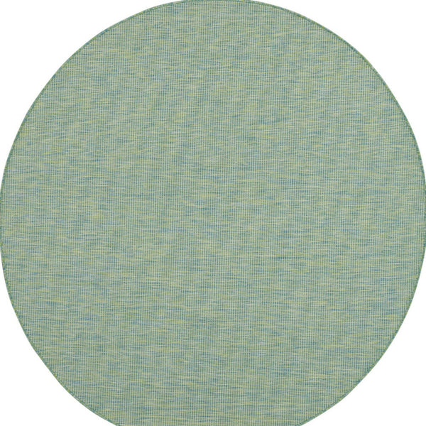 Homeroots 6' Blue Round Power Loom Area Rug  Polypropylene 522475