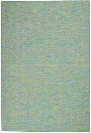 Homeroots 5' X 7' Blue And Green Indoor Outdoor Area Rug  Polypropylene 522476