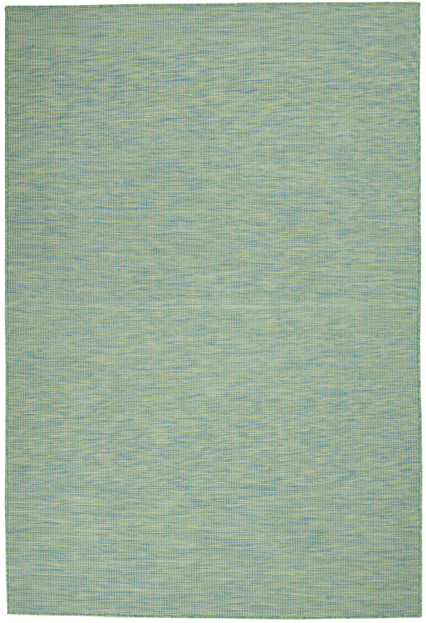 Homeroots 5' X 7' Blue And Green Indoor Outdoor Area Rug  Polypropylene 522476