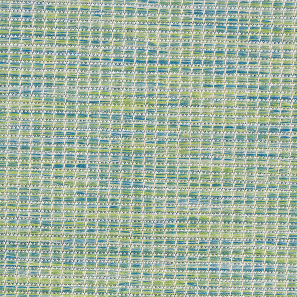 Homeroots 5' X 7' Blue And Green Indoor Outdoor Area Rug  Polypropylene 522476